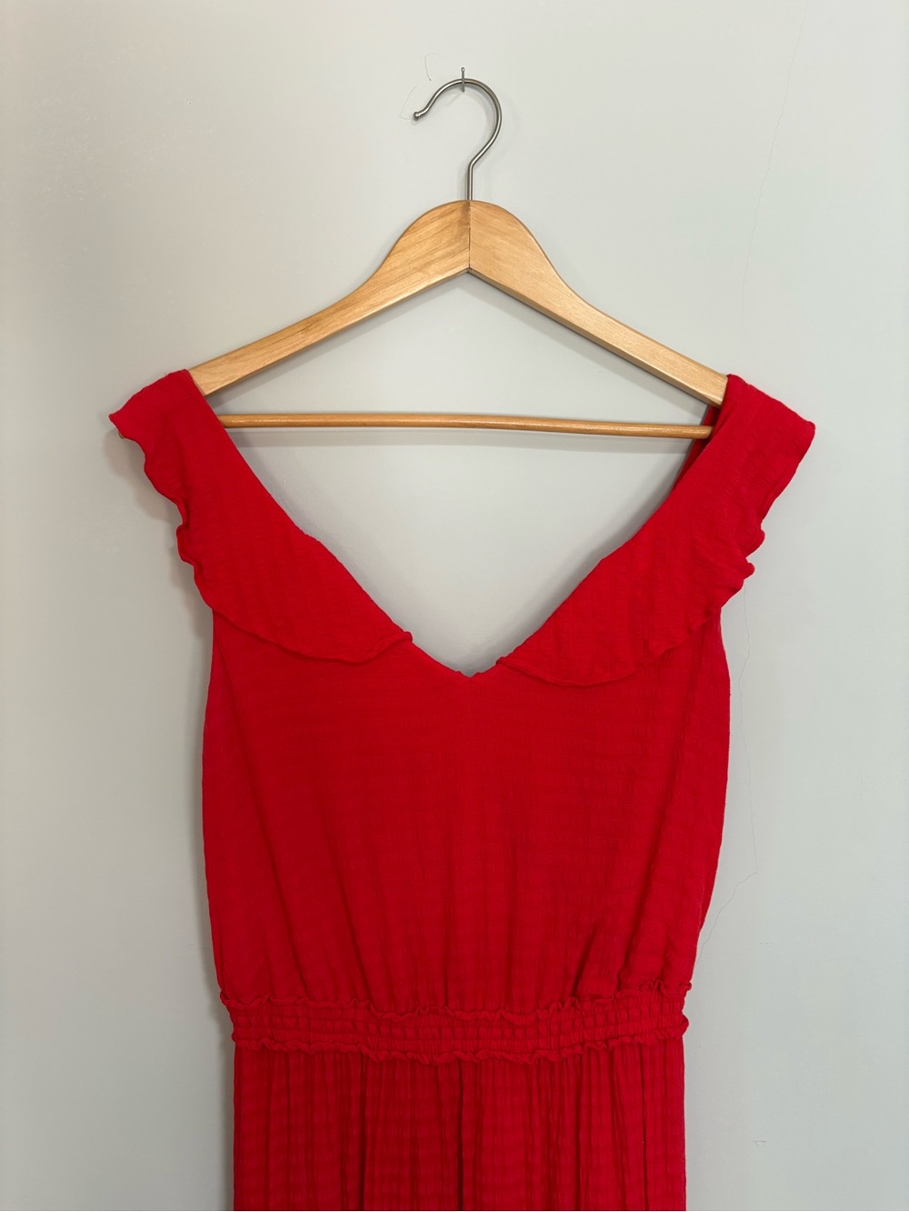 RW&CO | Red v-neck maxi dress with back cut-out detail